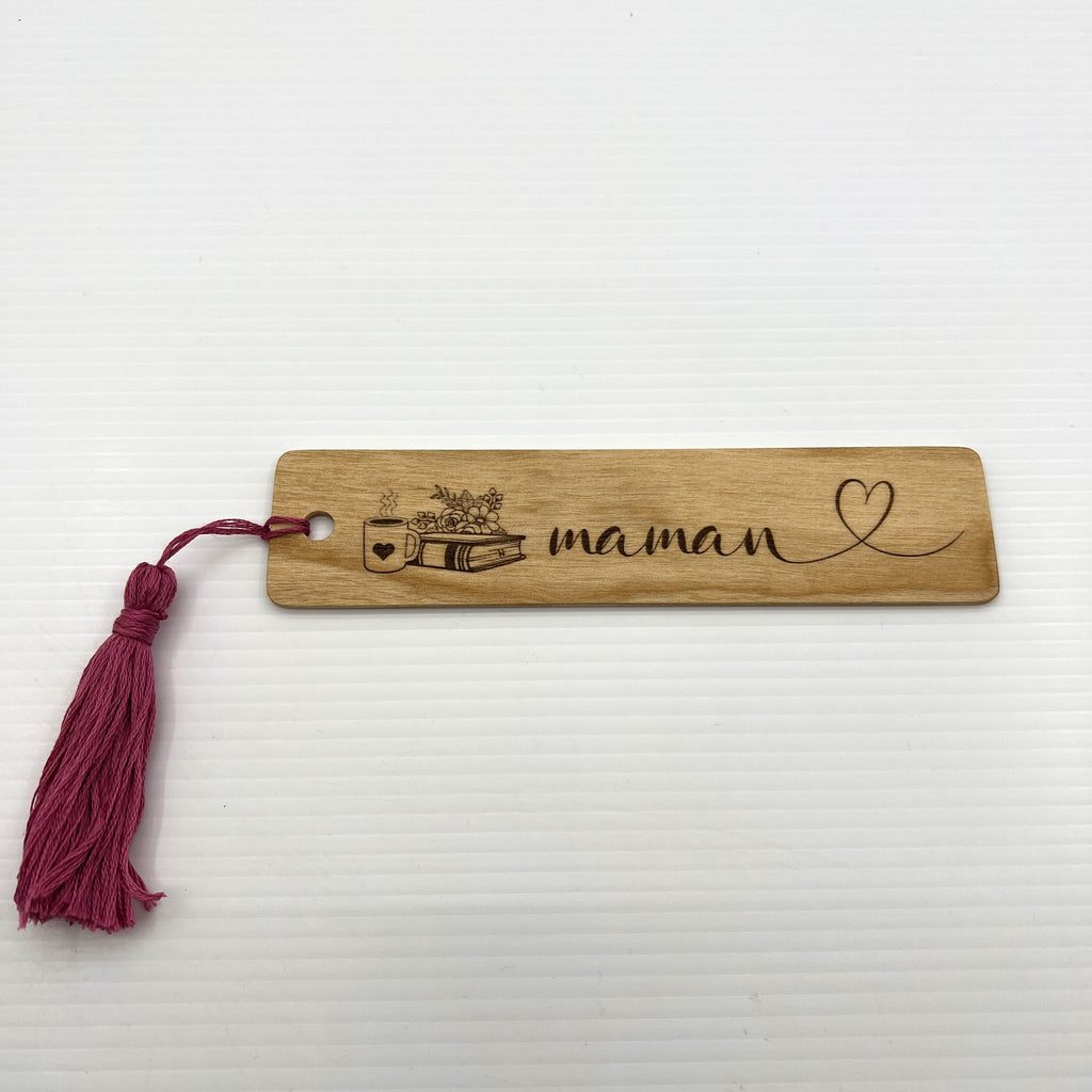 Wooden bookmark, book, engraved bookmark, gift for book lovers, gift for her, Mother's Day gift, wooden bookmark