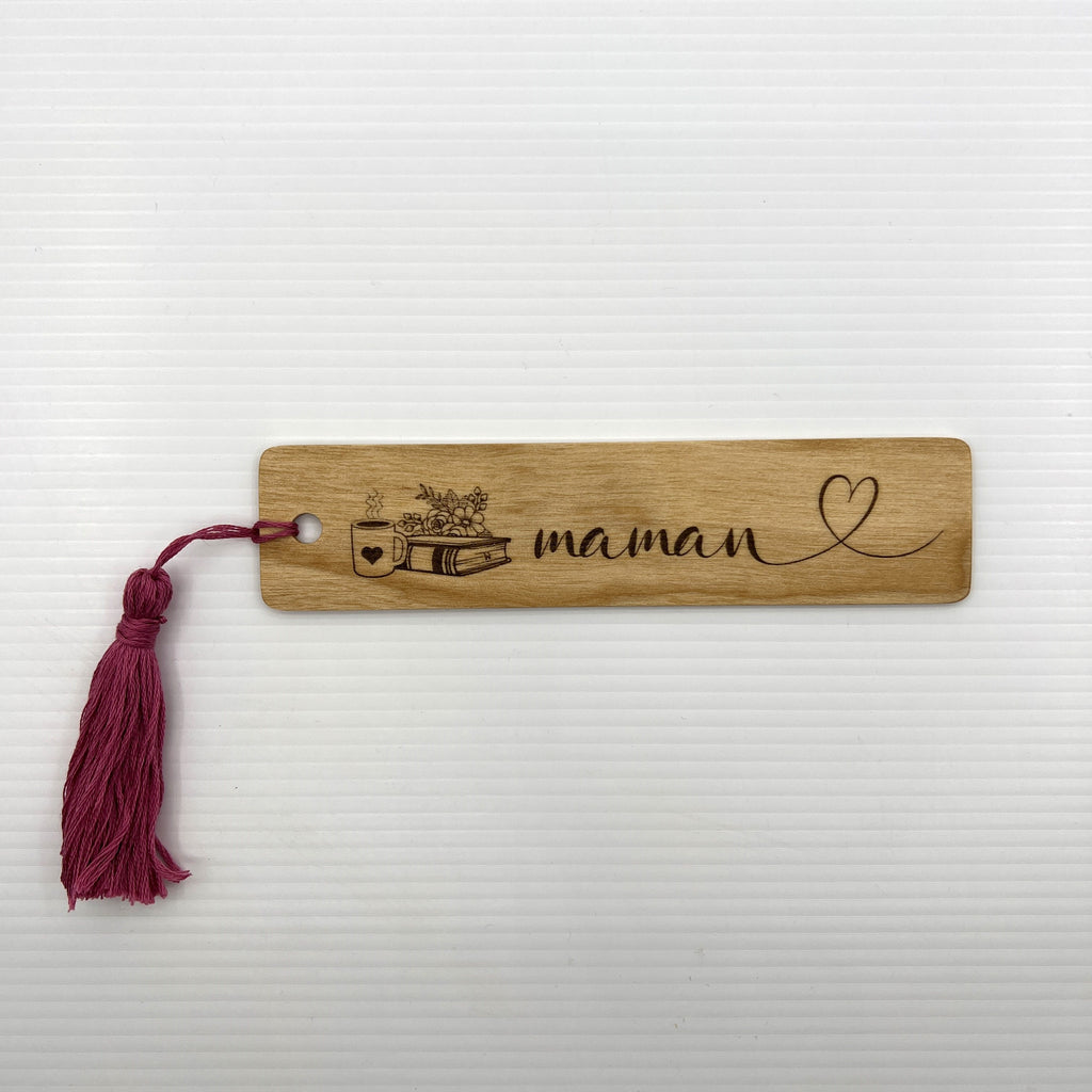 Wooden bookmark, book, engraved bookmark, gift for book lovers, gift for her, Mother's Day gift, wooden bookmark