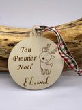 Boule de noël personnalisée, mon premier noël, boule de noël rustique, boule de noël, décoration de noël, ornement de noël, ornement en bois