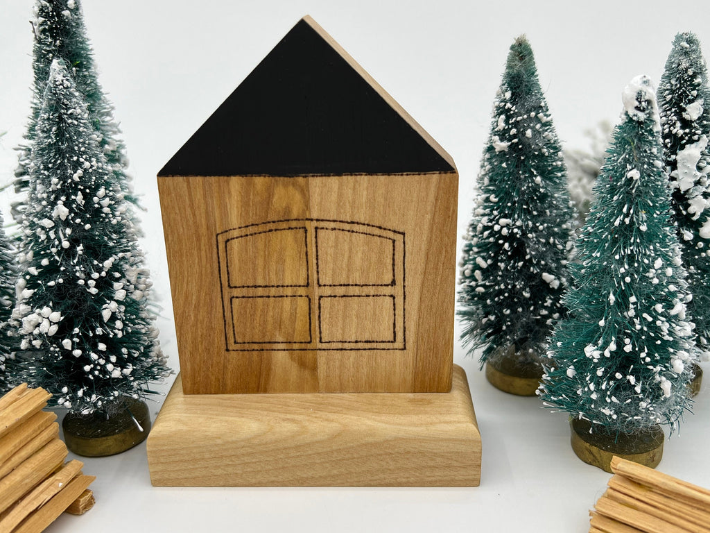 Maison de noël en bois, ornement de noël rustique, décoration de noël, ornement de noël, maison en bois, maison rustique, ornement en bois
