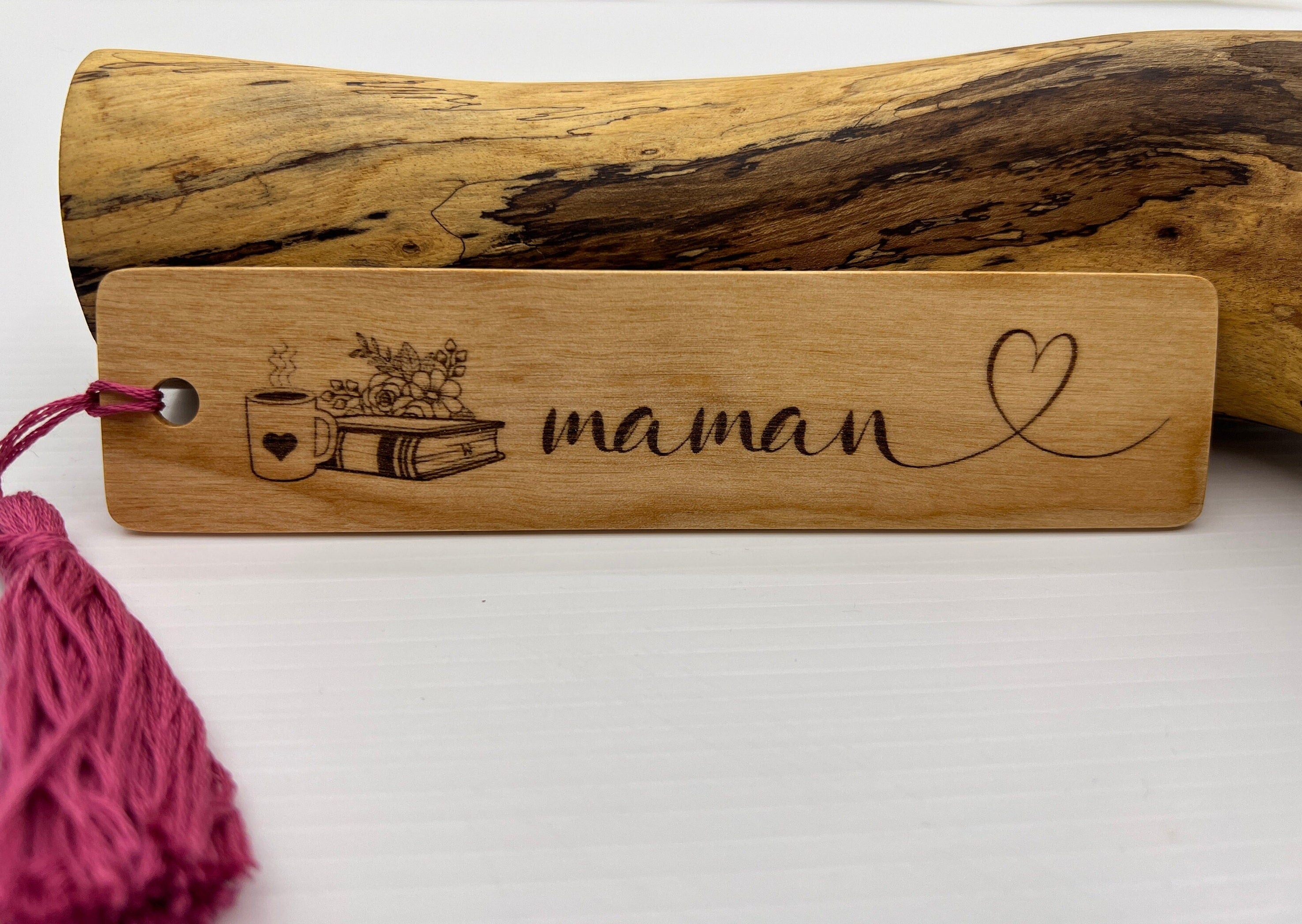 Wooden bookmark, book, engraved bookmark, gift for book lovers, gift for her, Mother's Day gift, wooden bookmark