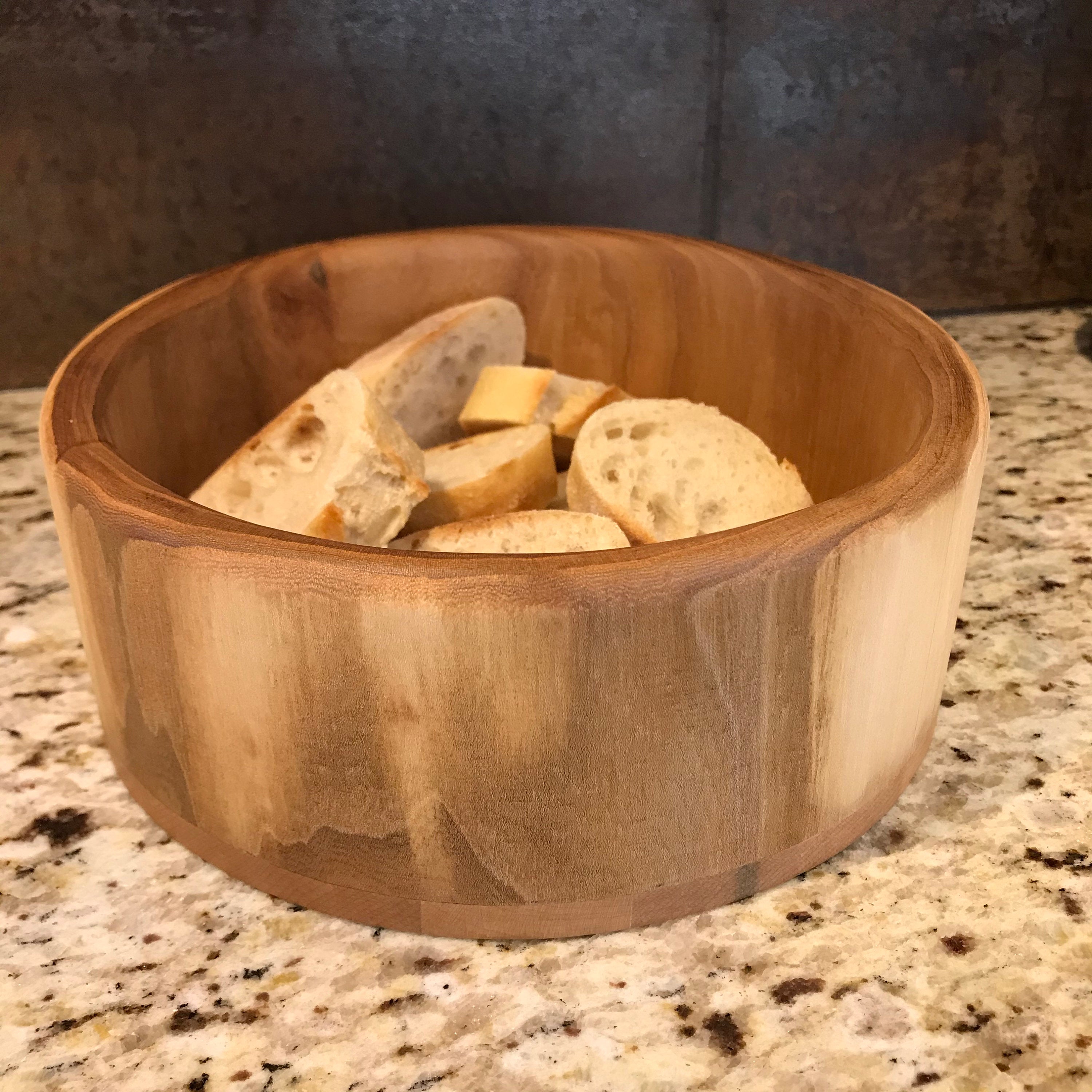 Bol à pain, Bol en bois, Bol à fruits, Bol pour grignotines, Bol décoratif en bois, cadeau d'hôtesse, contenant en bois, cadeau