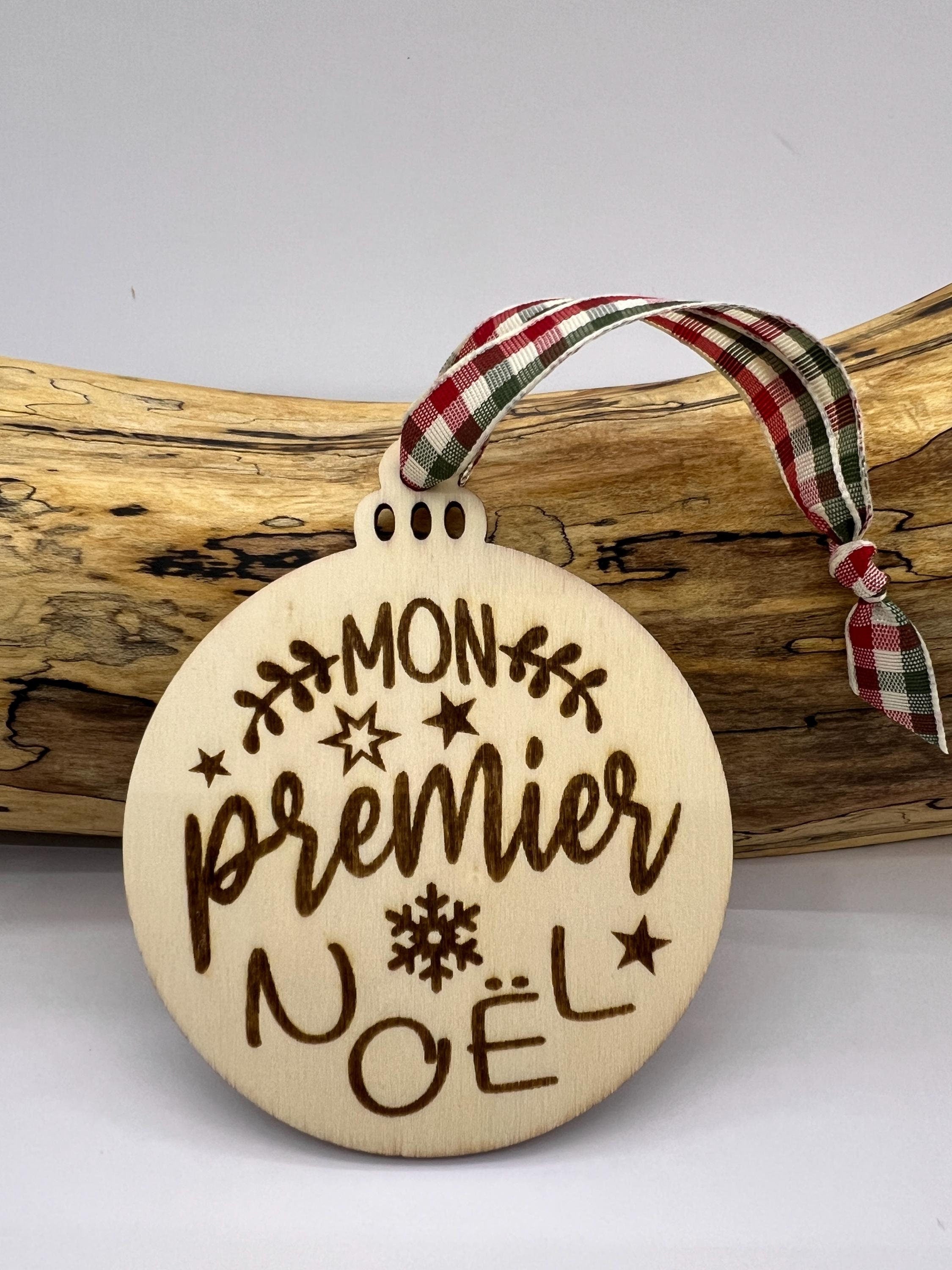 Boule de noël personnalisée, mon premier noël, boule de noël en bois, boule de noël, décoration de noël, ornement de noël, ornement en bois