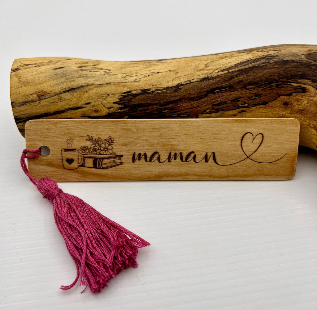 Wooden bookmark, book, engraved bookmark, gift for book lovers, gift for her, Mother's Day gift, wooden bookmark
